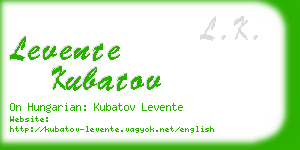 levente kubatov business card